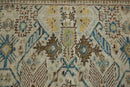 3.5x4.5 Vintage Distressed Tabriz Square Rug