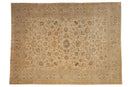 8.5x11.5 Vintage Distressed Kashan Carpet