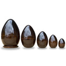 Set of 5 Orthodox Icons Egg Shape Wooden Nesting Dolls 6.5 Inches