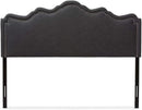 Elegant Upholstered Dark Gray Queen Headboard for Bedrooms