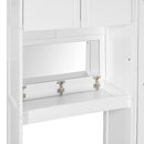Queen Size Murphy Bed with Desk, Vanity and Cabinets, White