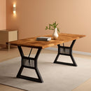 70.8 Inch Farmhouse Dining Table With Heavy Duty Metal Legs
