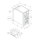 Accent Side Table, Storage Drawer, Traditional - Taupe
