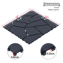 Deck Tiles - GREYSTONE - Interlocking PP Flooring- High End Polypropylene | 100% Recyclable | DECKO Lite (12" x 12" x 0.78" tile)