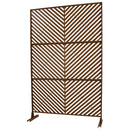 Outdoor & Indoor Privacy Screen Metal Privacy Screen 76' H×48' W, Freestanding Decorative Privacy Screen for Deck Balcony Patio, Privacy Fence Panels for Outside Lawn Garden PS113 BROWN