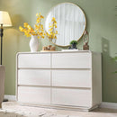 47 Inch White Dresser With Six Drawers Anti Tip Design
