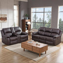 Brown Recliner Sofa With Pull Down Table Two Piece Set