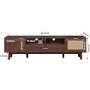 TV Stand For 75" TVs With Soft Closing Doors, Console With Accents And Drop Down Cabinet - Dark Brown