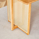 Table and chair set, ancient style solid wood dining table, imitation rattan table legs, beautiful simple solid wood dining chairation