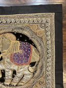 Indian Embroidery 3x3, Elephant Design, Detailed Needlepoint, Beadwork