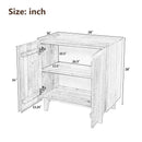 TREXM Wood Accent Cabinet with Storage, Rustic Mango Wood Storage Cabinet with Fluted Design and Adjustable Shelf for Dining Room, Kitchen, and Living Room (Natural)