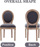 French Country Dining Chairs Set of 4 Oak Wood Round Back