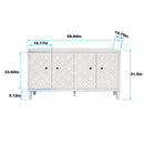 Accent Cabinet 4 Door Wooden Cabinet Sideboard Buffet Server Cabinet Storage Cabinet, For Living Room, Entryway, Hallway, Office, Kitchen And Dining Room - White Wash