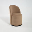 Set Of 1 Upholstered Kitchen & Dining Room Barrel Chair, Mid Century Modern Round Velvet Dining Chair, 360 Degree Swivel Comfy Armless Accent Makeup Vanity Side Chair for Bedroom Living Room