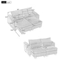 Convertible Chaise Lounge 63' Loveseat Sofa Bed with USB Ports, Cup Holders, Phone Holder, Ample Storage, Grey Corduroy