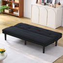 Stylish Corduroy Sofa Bed with Convertible Design in Black, Beige, Pink - 66-Inch