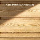 63 Inch Natural Solid Wood Sideboard With Drawers Storage