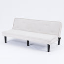 Versatile Corduroy Sofa Bed with Solid Wood Frame in Black, Beige, Pink - 66-inch