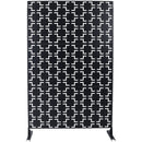 Outdoor & Indoor Privacy Screen Metal Privacy Screen 76' H×48' W, Freestanding Decorative Privacy Screen for Deck Balcony Patio, Black, Lightweight