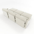 Elegant Three-Seater Sofa with Movable Ottomans, Lumbar Pillow, Chenille Fabric, Wooden Base, Beige