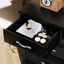 Modern 3 Drawer Bedroom Chest of Drawers with 7 Drawers Dresser, Clothes Organizer -Metal Pulls for Living Room, Bedroom, Hallway, Black, 47.6" x 15.7" x 26.6"