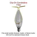 5"W x 4"H Set of 6 Down White Scallop Stretch Clip-on Candelabra Lampshade