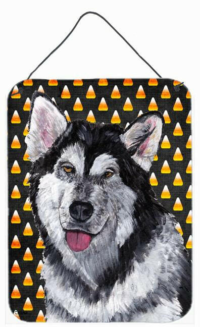 Alaskan Malamute Candy Corn Halloween Wall or Door Hanging Prints SC9496DS1216