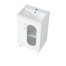 20' Bathroom Vanity with Sink, Bathroom Vanity Cabinet with Two-tier Shelf, Adjustable Shelf, Solid Wood and MDF, White(Old Sku:WF322518AAK)