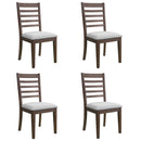 Upholstered Armless Chairs With High Ladder Back