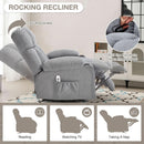 Massage Rocker Recliner Chair With Heat And Vibration Grey