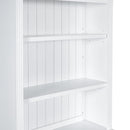 83.4'Tall Bookshelf with Writing Desk, Modern Bookcase with Study Desk, Workstation with Storage Shelf,Storage Bookcase with Open Shelves and LED Lighting for Living Room,Home Office,White