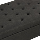 Convertible Ottoman Sleeper with Memory Mattress and Tufted Design, Folding Sofa Bed, Dark Gray Linen, 49.6 Inches