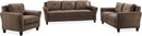 Harrington Microfiber Brown Three Seat Sofa Living Room