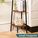 4 Tier Corner Bookshelf With Metal Frame Ladder Display