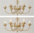 Gold Six Light Chandelier Pendant 26 Inch Dining Light