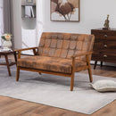 Mid-Century Modern Solid Loveseat Sofa Upholstered Microsuede Fabric Loveseat, 2-Seat Upholstered Loveseat Sofa Modern Couch