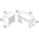 Key West 54W Computer Desk With Keyboard Tray And 2 Drawer File Cabinet
