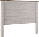 Queen Whitewash Farmhouse Panel Headboard for Chic Decor