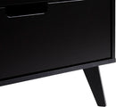 Modern Six Drawer Dresser Black 52 Inch Bedroom Storage