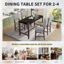 5-Piece Counter Height Dining Set, Faux Marble Bar Table with 4 Upholstered Chairs, Mid-Century Style for Kitchen or Small Spaces