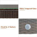 3 Piece Outdoor Patio Furniture Set Rattan Wicker With Washable Cushions And Tempered Glass Tabletop
