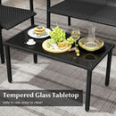 4 Piece Wicker Patio Conversation Set Black Coffee Table