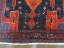 4' 6" X 8' 2" Antique Handmade India Tribal Geometric Wool Rug Red Blue