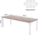 78 Inch Rustic Wood Dining Table Rectangular For Kitchen