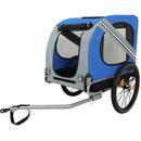 Large Folding Bike Trailer for Dogs – 120LB Capacity All-Terrain Pet Carrier, Durable Steel Frame for Cycling, Jogging, Camping & Outdoor Adventures, Blue-Gray