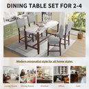 5-Piece Counter Height Dining Set, Faux Marble Bar Table with 4 Upholstered Chairs, Mid-Century Style for Kitchen or Small Spaces