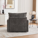 UNITED WE WIN Swivel Barrel Chair - Mid Century Modern Chair, Thick Padded Arm Chair with Solid Metal Base, Comfortable Single Sofa Chair, Swivel Accent Chair for Living Room Bedroom