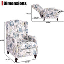 Upholstered Wingback Recliner Chair Blue Floral Elegant