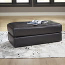 Contemporary Black Cushioned Rectangular Ottoman Finish