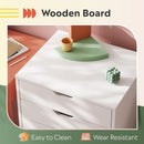 White 5 Drawer Wood File Cabinet With Wheels For Office